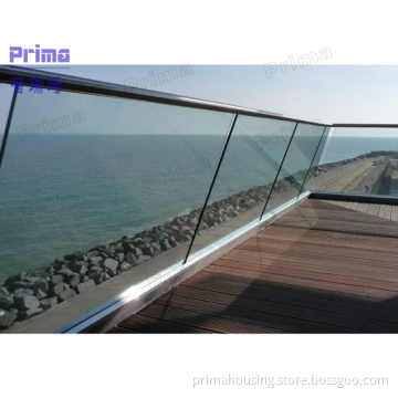Seaside Tempered Glass Railing with Stainless Steel Accessories
